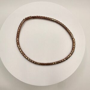 Vintage 90s Gold Tone Clear Rhinestone Tennis Bracelet Sparkly Statement Jewelry